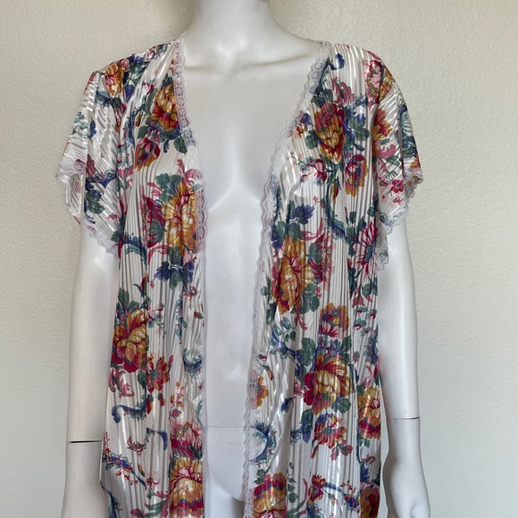 Vintage ILGWU Made in USA Glencraft Lingerie Nightgown Robe Floral Print - Picture 3 of 13
